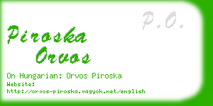 piroska orvos business card